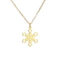 Elegant gold snowflake pendant necklace for women with delicate stainless steel chain - Gold