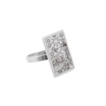 Silver stainless steel tarot ring featuring The Star XVII vintage rectangle design - Size 7 / Star / Steel