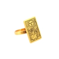 Gold stainless steel tarot ring featuring The Sun card design with polished finish - Size 7 / Sun / Gold
