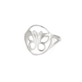 Anillo de mariposa de acero inoxidable plateado pulido con diseño calado para mujer - US 7 / Color acero