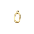 Poliertes Gold-Edelstahl-Amulett mit Buchstaben O für DIY-Schmuckherstellung und Ketten - Gold-O