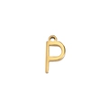 Polierter goldener Edelstahl-Anhänger in Form des Buchstabens P mit Öse oben - Gold-P