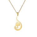 Polished gold kitten pendant necklace for women featuring minimalist cat design on chain - Gold