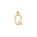 Polierter goldener Edelstahlbuchstabe Q Anhänger für DIY Halsketten und Armband Schmuck - Gold-Q
