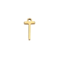 Polierter goldener Edelstahlbuchstabe T Anhänger mit rundem Ring für DIY-Schmuck - Gold-T
