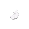 Polished silver stainless steel rabbit charm pendant for DIY necklace and jewelry making - Rabbit / Steel