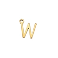 Poliertes Gold-Edelstahl-Amulett mit Großbuchstaben W und integrierter Aufhängeschlaufe - Gold-W