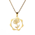Collana dorata con ciondolo a margherita traforata per regalo di compleanno - Colore Oro - Crisantemo