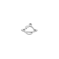 Silver stainless steel saturn charm with small star detail for DIY jewelry making - Planet-Steel Color