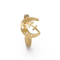 Bague réglable en acier inoxydable doré avec croissant de lune et symbole Sagittaire - Sagittaire / Or