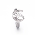 Bague ouverte croissant de lune avec signe Scorpion en acier inoxydable argenté - Scorpion / Acier