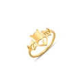 Anello con ali di pipistrello in acciaio inossidabile dorato da donna stile gotico - US 7 / Oro