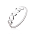 Silver crescent moon phase ring in polished stainless steel for women with minimalist style - US 7 / Steel