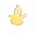 Ciondolo fantasma di Halloween dorato in acciaio inossidabile opaco per gioielli fai da te - Piccolo Fantasma / Oro