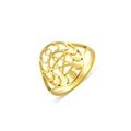 Anillo minimalista de acero inoxidable dorado con pentagrama y fases lunares - US 7 / Dorado