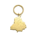 Portachiavi con mappa del Punjab dorato in acciaio inossidabile con incisione laser - Oro