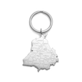 Portachiavi in acciaio inossidabile con sagoma mappa del Punjab e incisioni laser - Color Acciaio