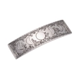 Fermaglio vintage fasi lunari in argento antico con decorazioni floreali ricamate - Stile Fase Lunare - Argento Antico