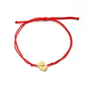 Red braided rope bracelet with golden infant footprints pendant for men and women - Red Cord (Gold Charm) / Gold