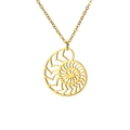 Polished gold stainless steel nautilus shell pendant necklace with a delicate cable chain - Hollow Nautilus Style / Gold