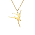 Elegant gold-plated ballet dancer pendant necklace made of high-quality stainless steel - Style 5-Gold