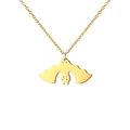 Collana con ciondolo a pipistrello dorato in acciaio inossidabile lucido con catena sottile - Oro