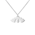 Collana con ciondolo a pipistrello in acciaio inossidabile argento lucido con catena - Colore acciaio