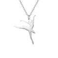 Polished silver stainless steel ballerina pendant necklace with a fine chain for women - Style 5-Steel Color
