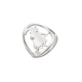 Zilveren roestvrijstalen ring met silhouet van heks op bezemsteel voor Halloween - US 7 / Staalkleur