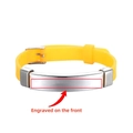 Bracciale identificativo in silicone giallo per bambini con piastra in acciaio - Giallo