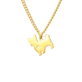 Golden stainless steel necklace with a cute puppy pendant and heart cutout detail - Gold