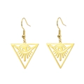 Golden titanium steel triangle eye earrings with all-seeing eye charm pendants - Gold Triangle Eye