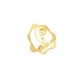 Bague en acier inoxydable doré avec motif tulipe ajouré et design ouvert ajustable - Or - Lotus des Neiges