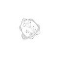 Bague ajourée en acier inoxydable argenté avec motif floral poli et élégant - Couleur Acier - Gloire du Matin