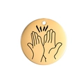 Polierter goldener Edelstahl-Anhänger mit eingraviertem High-Five-Handgesten-Motiv - Abklatschen (Stil 14) / Gold