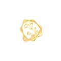 Bague ouverte tulipe évidée en acier inoxydable plaqué or 18 carats style floral - Couleur Or - Gloire du Matin
