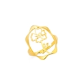 Bague ajustable en acier inoxydable doré avec motif fleur ajourée élégante - Couleur Or - Coquelicot