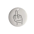 Polierter Edelstahl-Anhänger in Silber mit Mittelfinger-Gravur für Ketten - Mittelfinger (Stil 5) / Stahlfarben