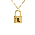 Collar con colgante de candado del zodiaco Escorpio dorado con cadena de acero inoxidable - Escorpio / Dorado