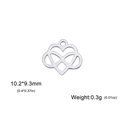 Polished stainless steel heart and infinity symbol pendant charm with 10.2x9.3mm dimensions - Infinity Symbol / Steel