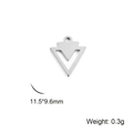 Silver geometric double triangle pendant for DIY earrings and necklace 11.5x9.6mm - Nested Arrows / Steel
