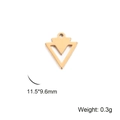 Golden stainless steel inverted double triangle pendant for jewelry making, 11.5x9.6mm - Nested Arrows / Gold