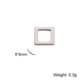 Silver square geometric hollow charms 8x8mm for DIY jewelry earrings and necklaces - Square / Steel