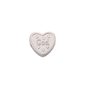 Silver stainless steel heart bead with God engraving and embossed heart details - God / Steel
