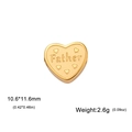 Golden heart-shaped stainless steel charm with Father engraving and five small hearts - Father / Gold