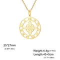 Goldene Hexenknoten-Mondhalskette aus Edelstahl mit Maßangaben und Gewichtsdetails - Anhänger 25x27 / Gold