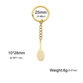 Goldener Tennis-Schläger Schlüsselanhänger aus Edelstahl mit Hohlnetz-Design und Maßen - Gold