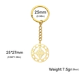 Portachiavi con nodo della strega in acciaio inossidabile dorato e simboli lunari 25mm - Oro
