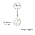 Portachiavi fiore cavo argento con anello da 25mm e ciondolo floreale 29x32mm - Color Acciaio