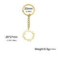 Portachiavi in acciaio inossidabile dorato lucido con ciondolo a foglia e anello 25mm - Oro